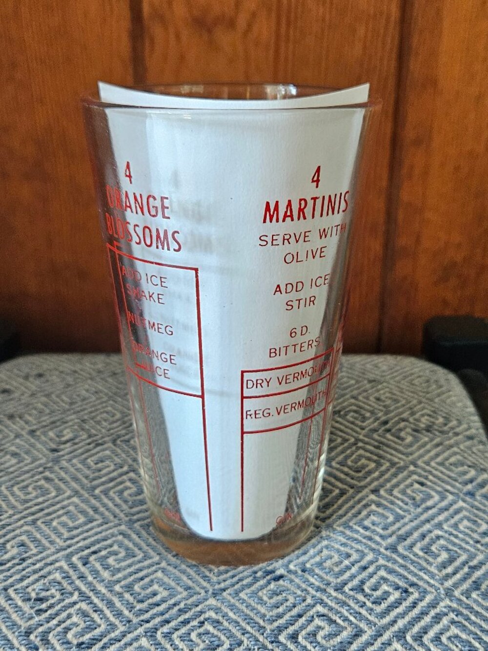Vintage 1950s/60s Federal Glass Drink Recipe Mixing Glass